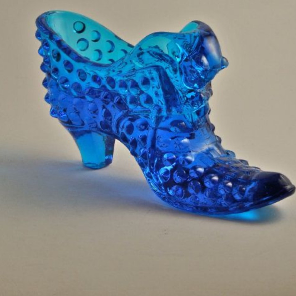 Vintage Fenton Blue hobnail Iconic Shoe